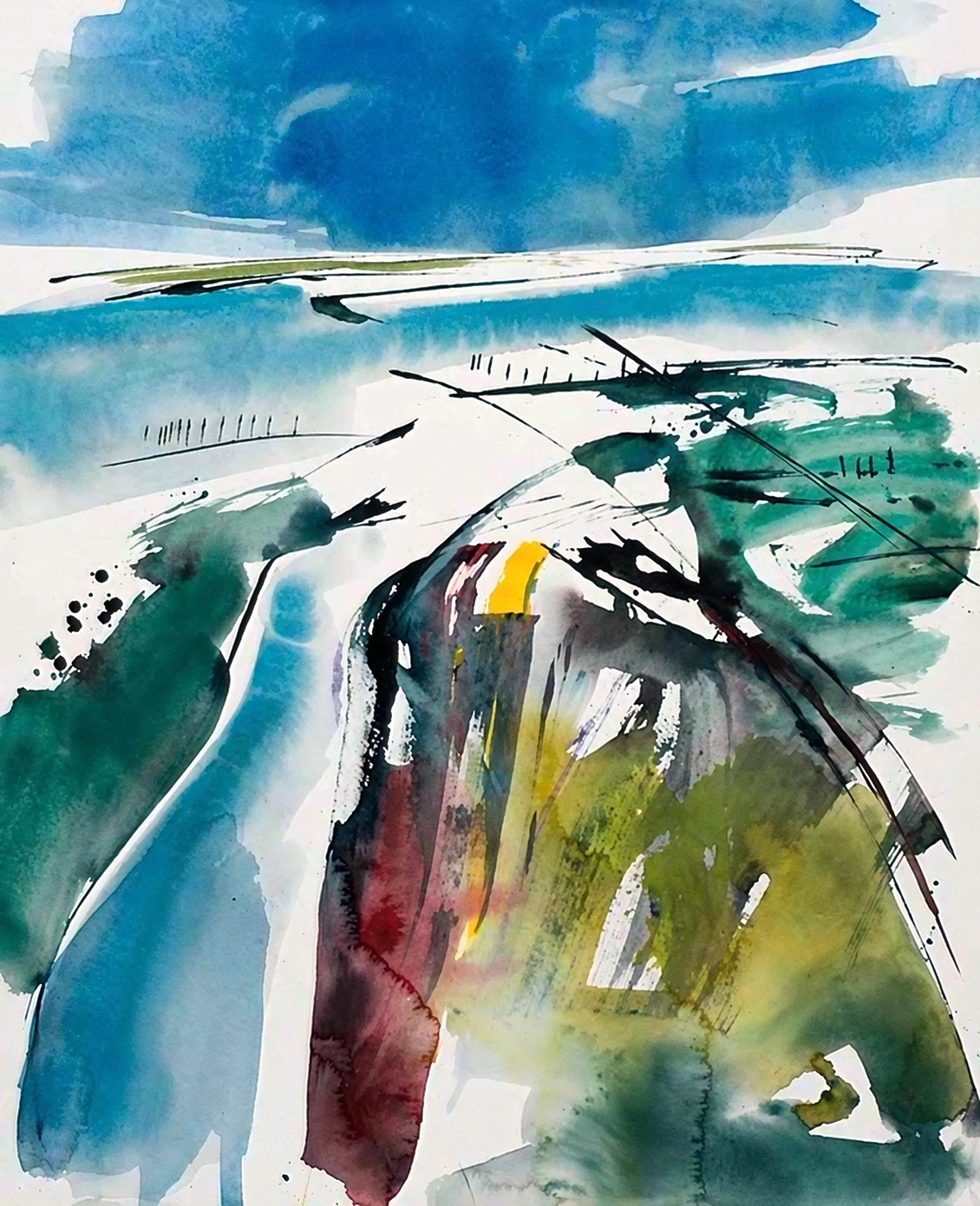 Aquarel van Johan Meeske, 2012.