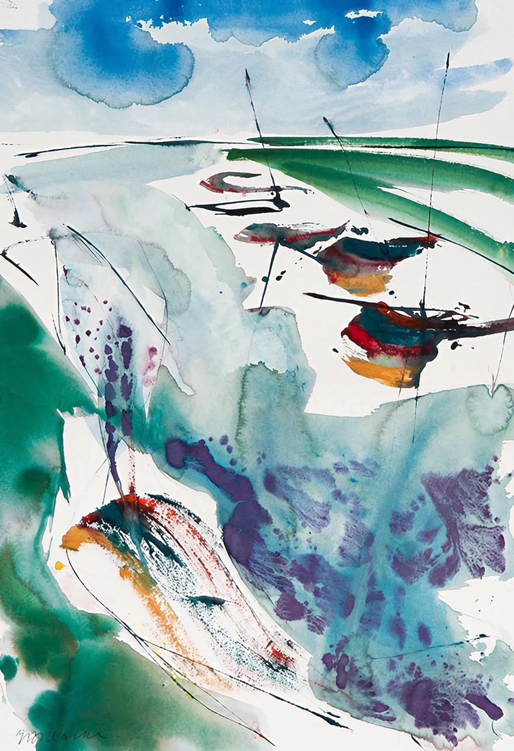 Aquarel van Johan Meeske, 2012.