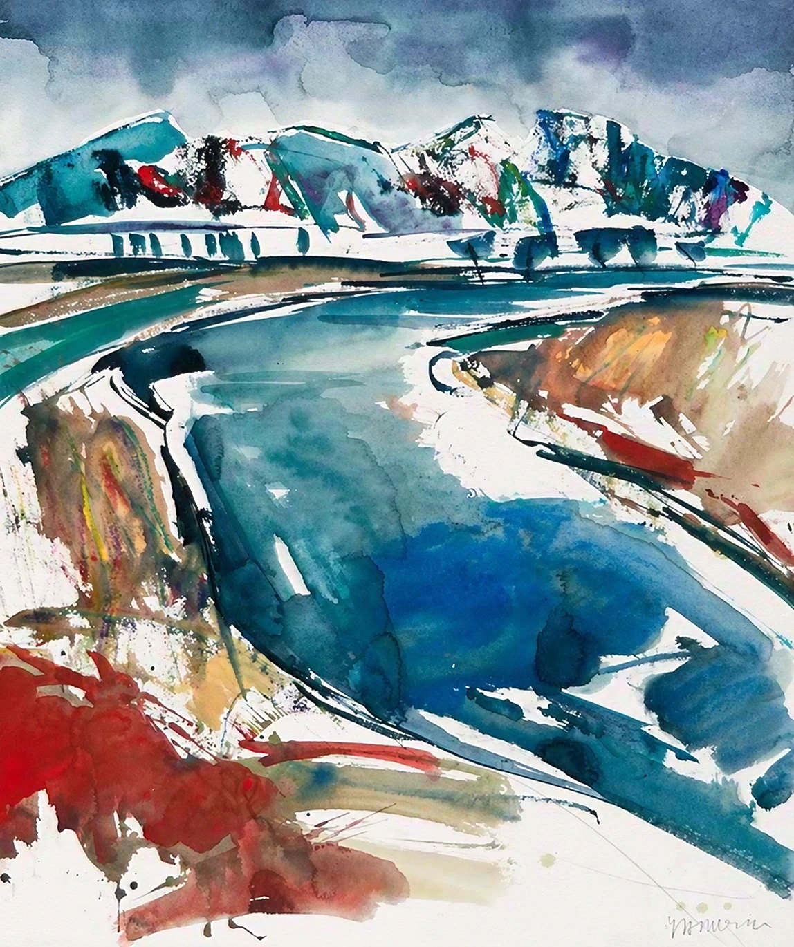 Aquarel van Johan Meeske, 2013.