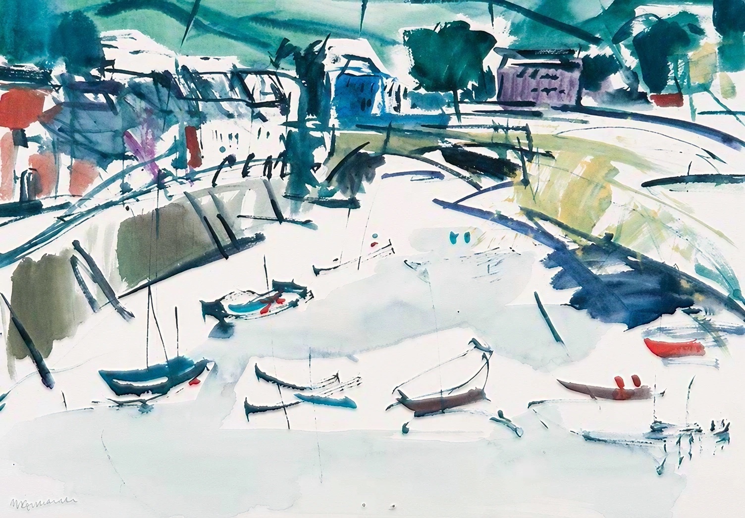 Aquarel van Johan Meeske, 2013.