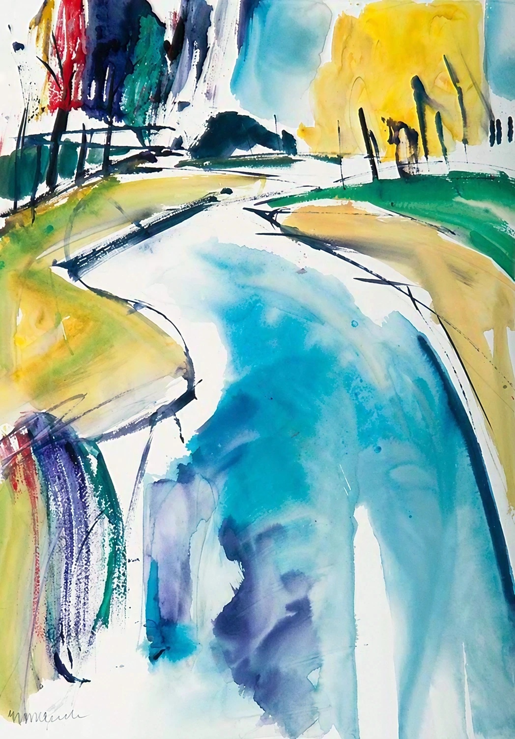 Aquarel van Johan Meeske, 2013.