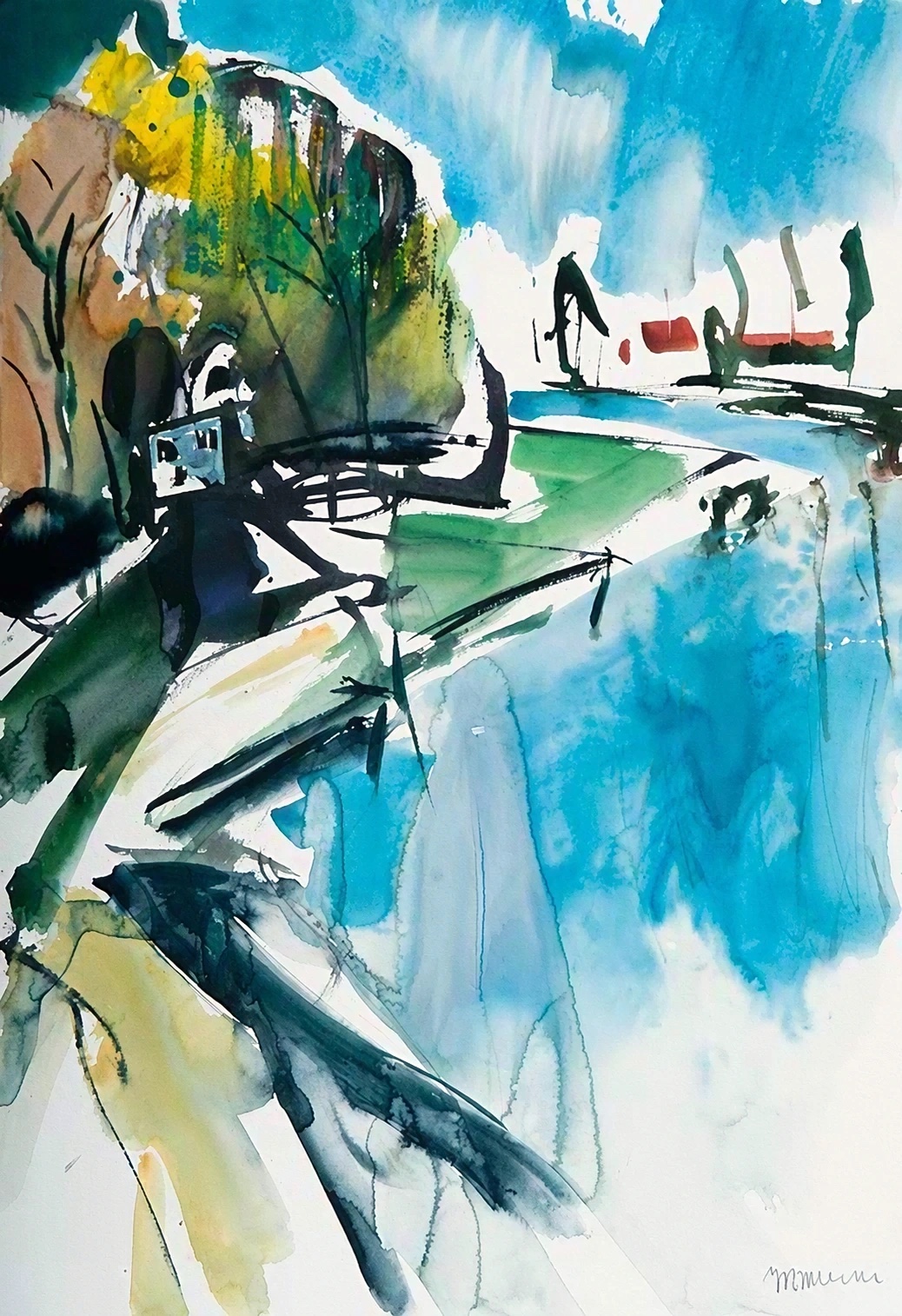Aquarel van Johan Meeske, 2013.