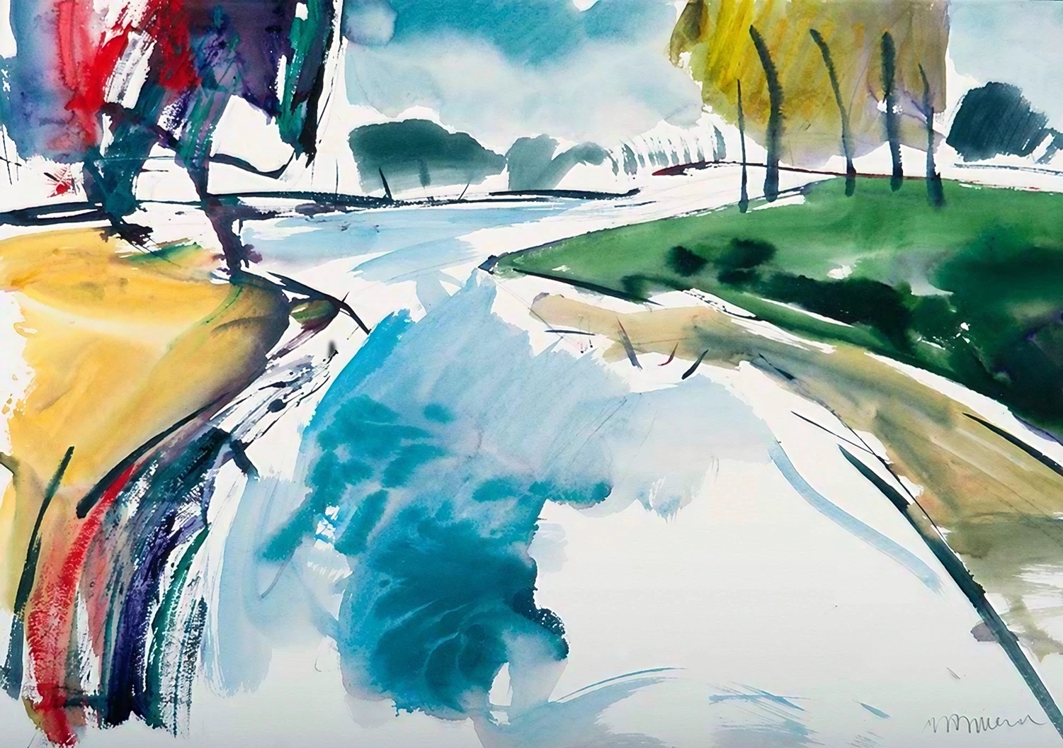 Aquarel van Johan Meeske, 2013.