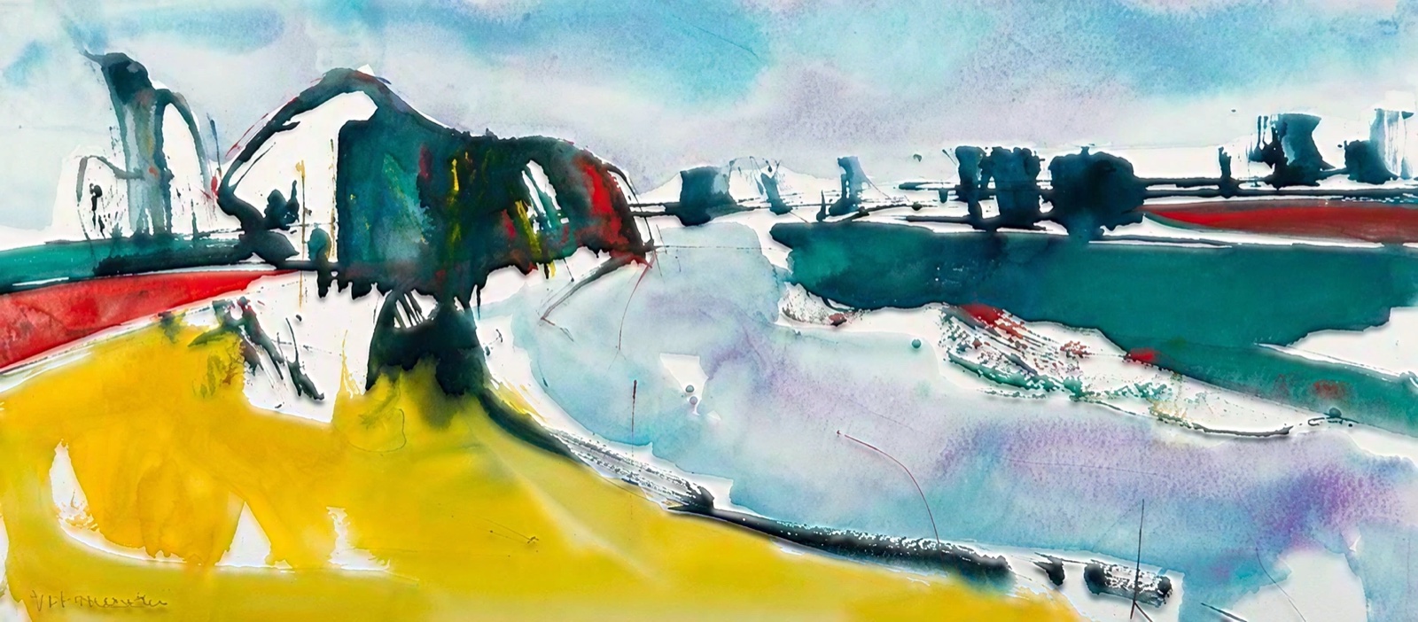 Aquarel van Johan Meeske, 2013.