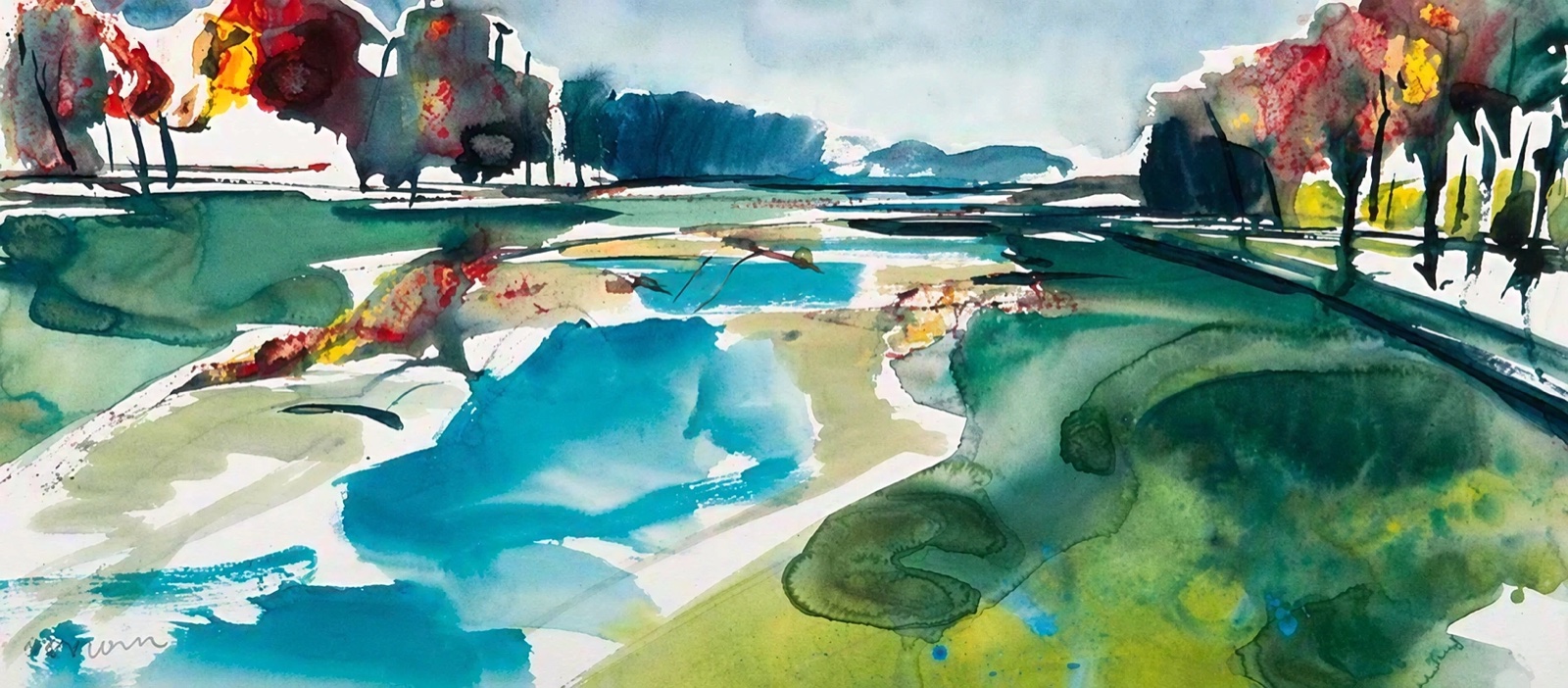 Aquarel van Johan Meeske, 2013.