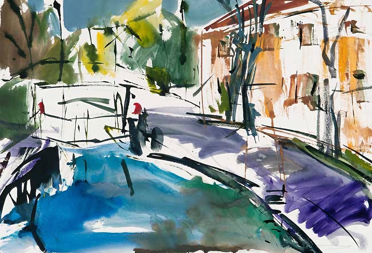 Aquarel van Johan Meeske, 2014.
