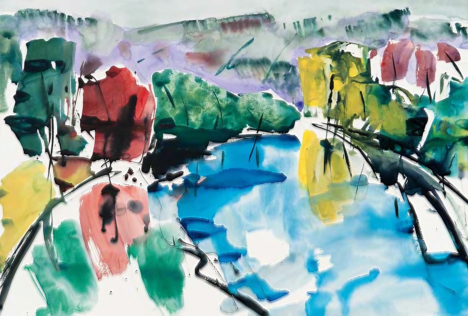 Aquarel van Johan Meeske, 2014.