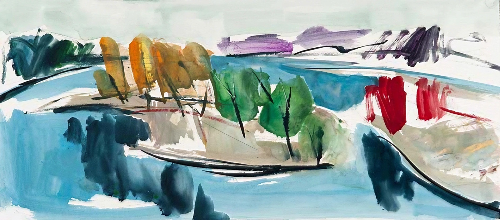 Aquarel van Johan Meeske, 2014.