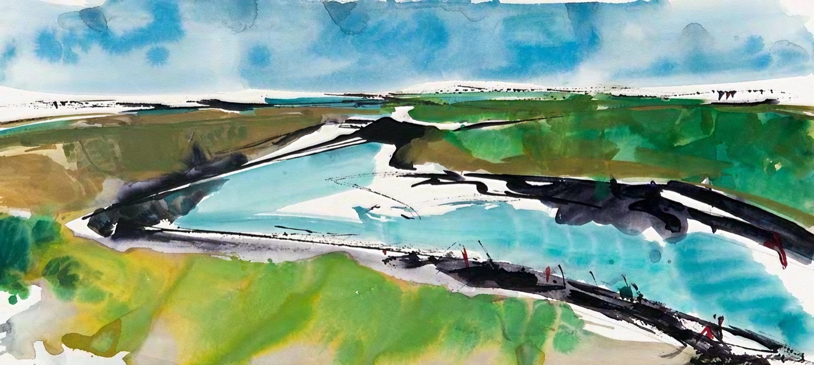 Aquarel van Johan Meeske, 2014.
