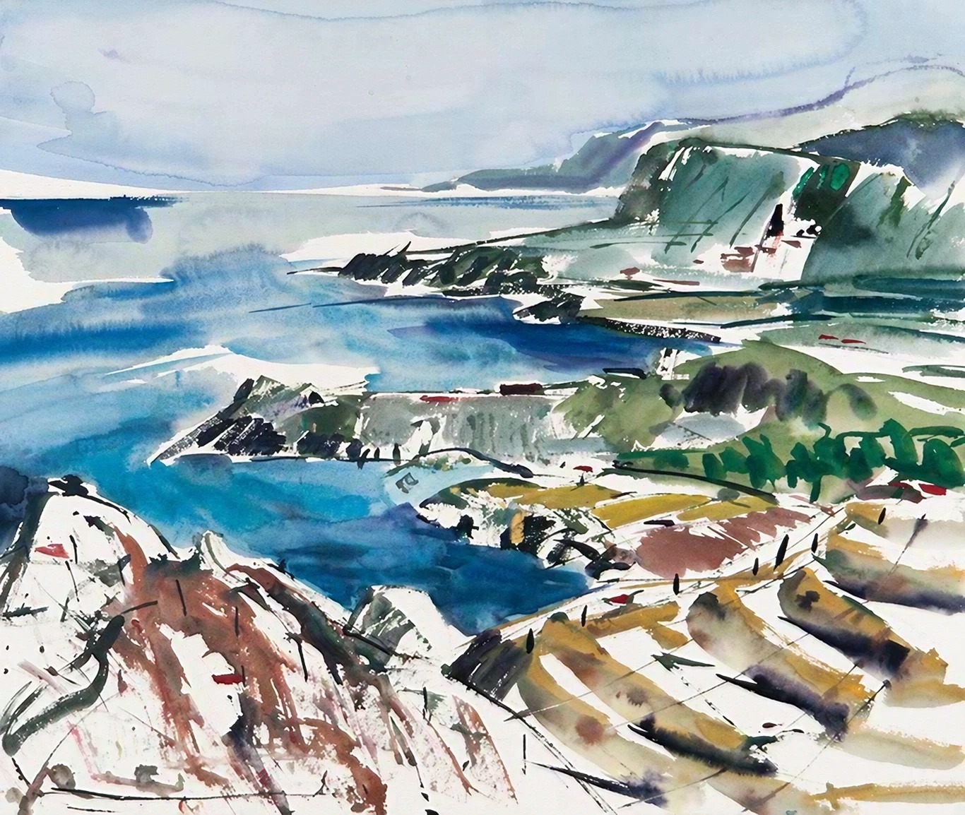 Aquarel van Johan Meeske, 2014.