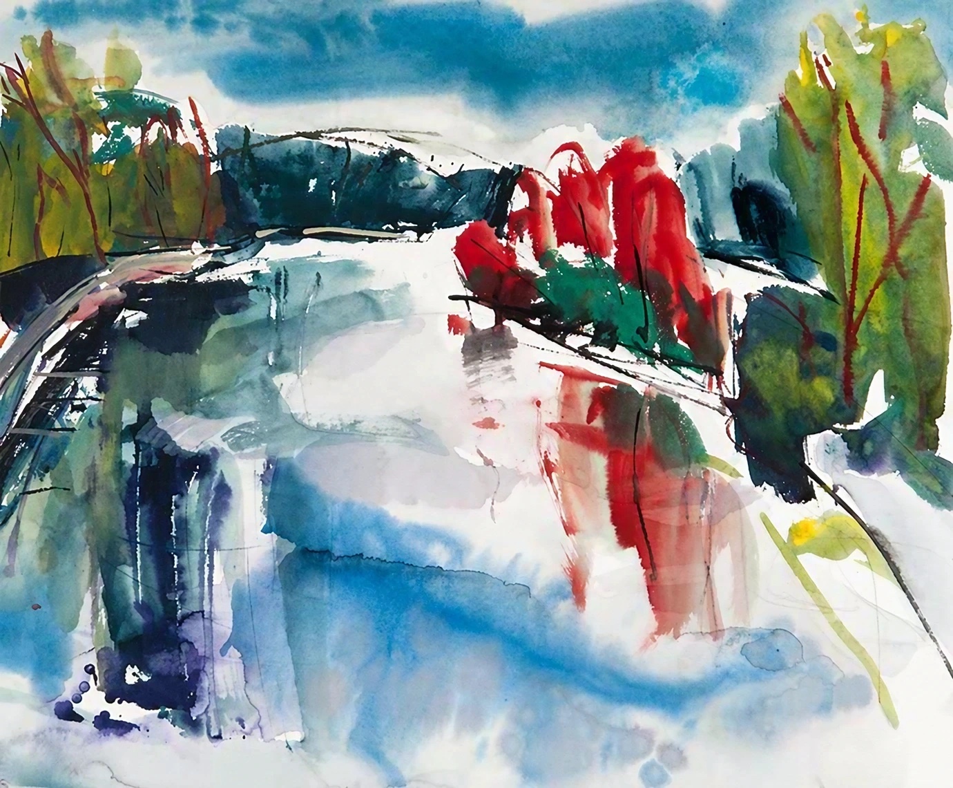 Aquarel van Johan Meeske, 2014.