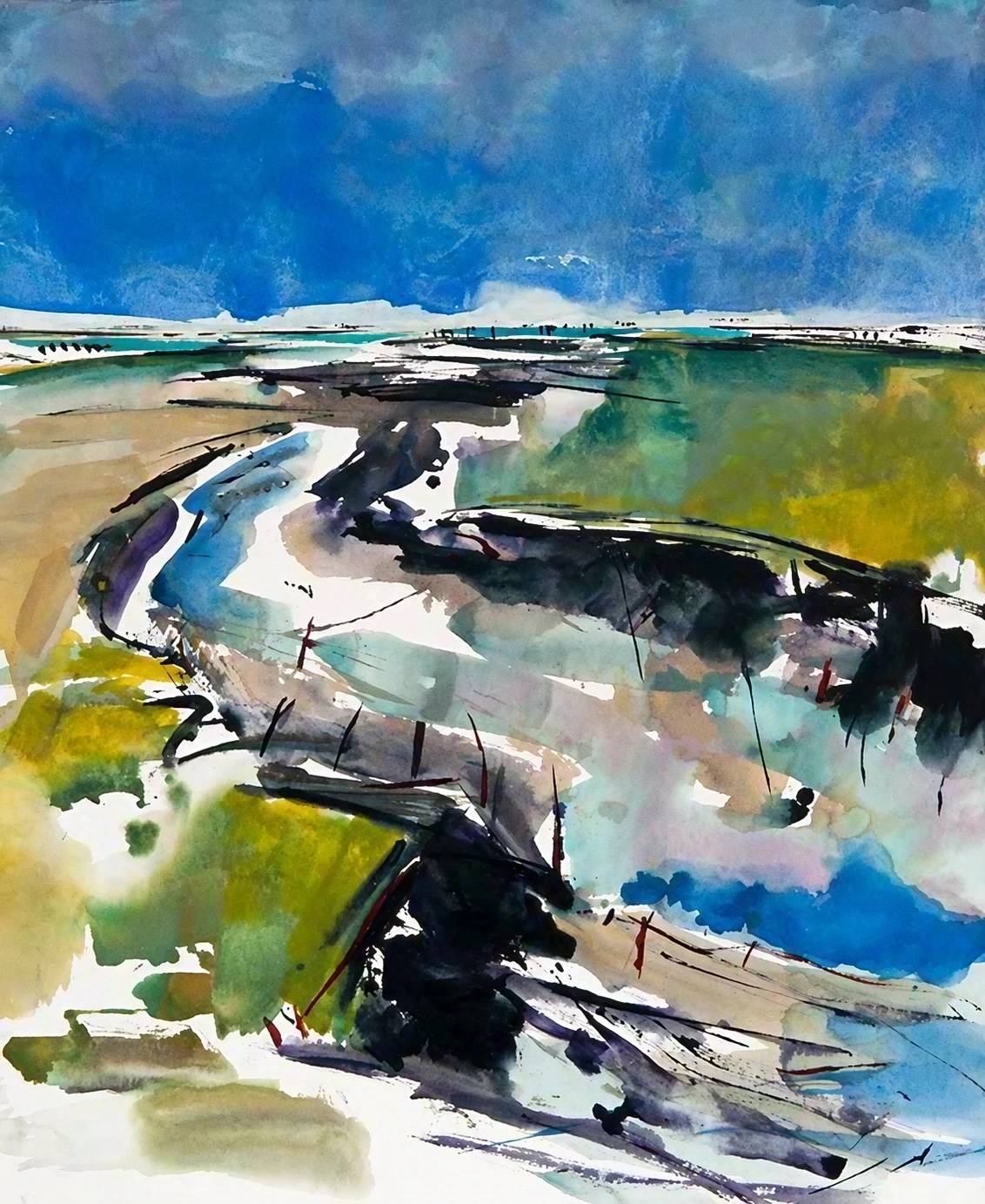 Aquarel van Johan Meeske, 2014.