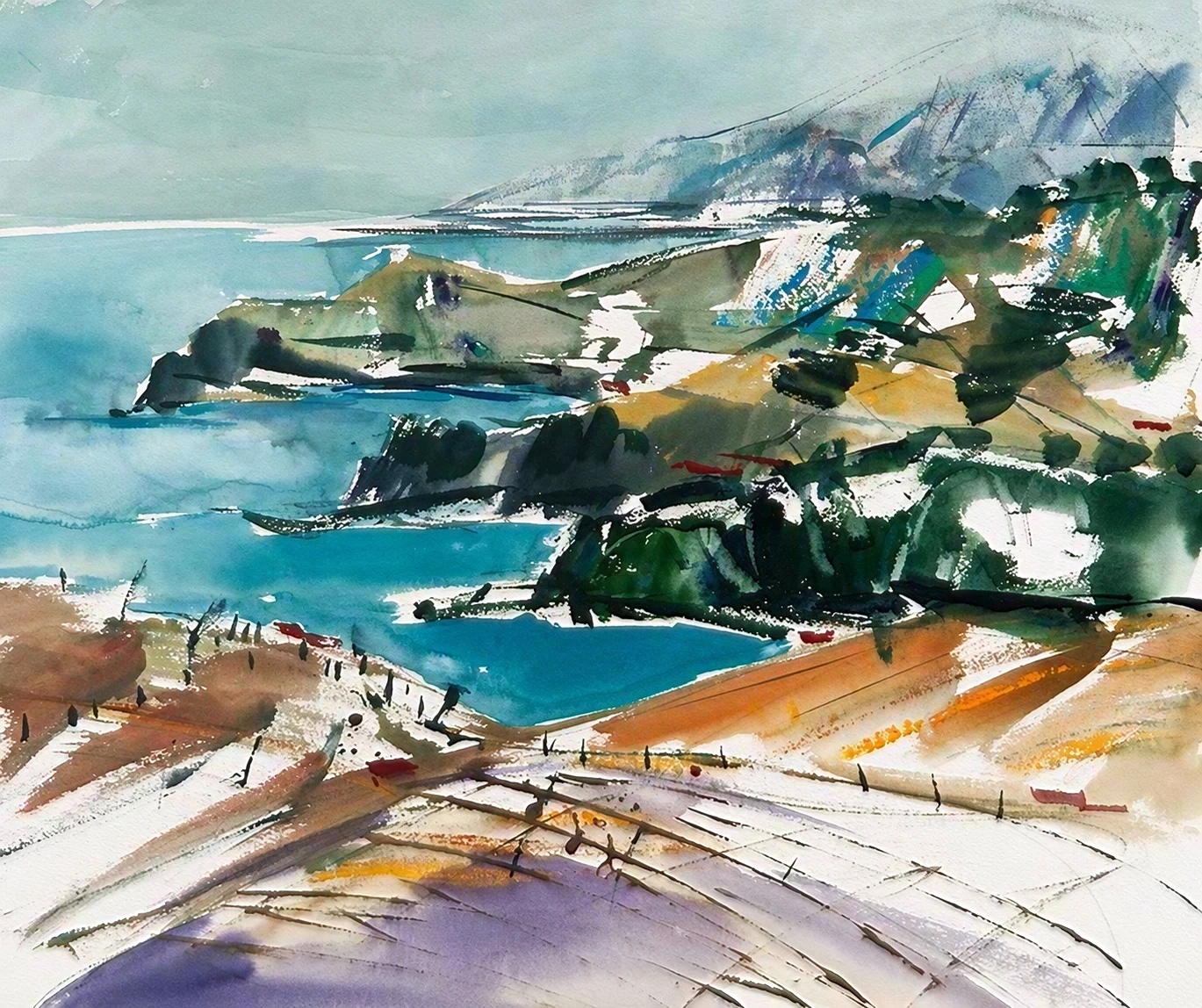 Aquarel van Johan Meeske, 2014.