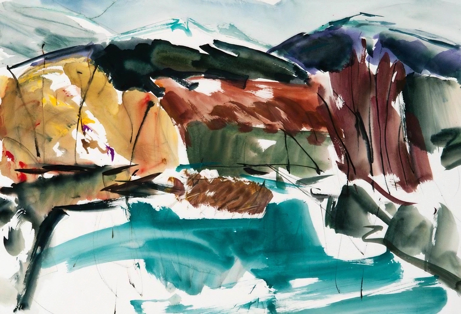 Aquarel van Johan Meeske, 2015.