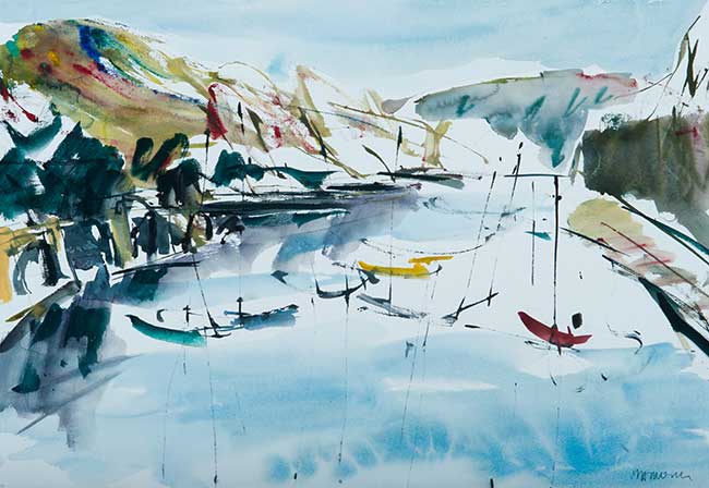 Aquarel van Johan Meeske, 2013.