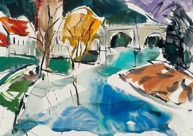 Aquarel van Johan Meeske, 2014.