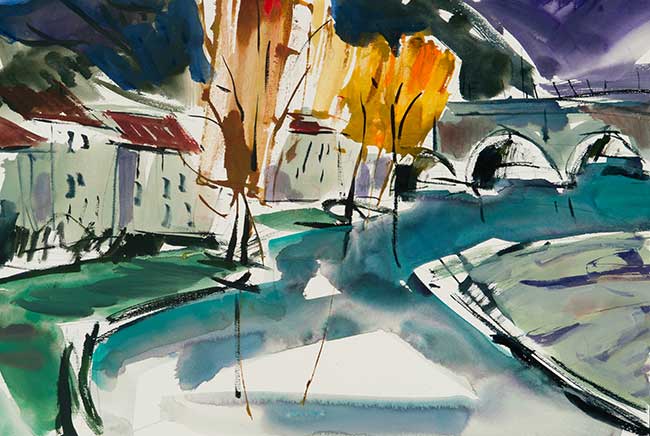 Aquarel van Johan Meeske, 2014.