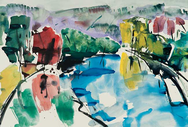 Aquarel van Johan Meeske, 2014.