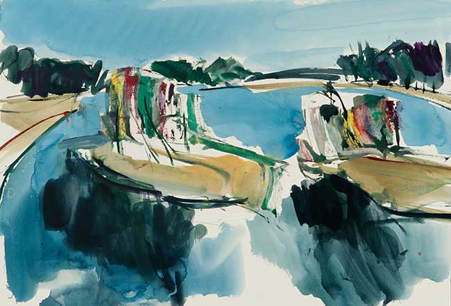 Aquarel van Johan Meeske, 2014.