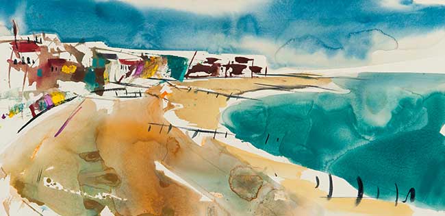 Aquarel van Johan Meeske, 2014.