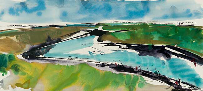 Aquarel van Johan Meeske, 2014.